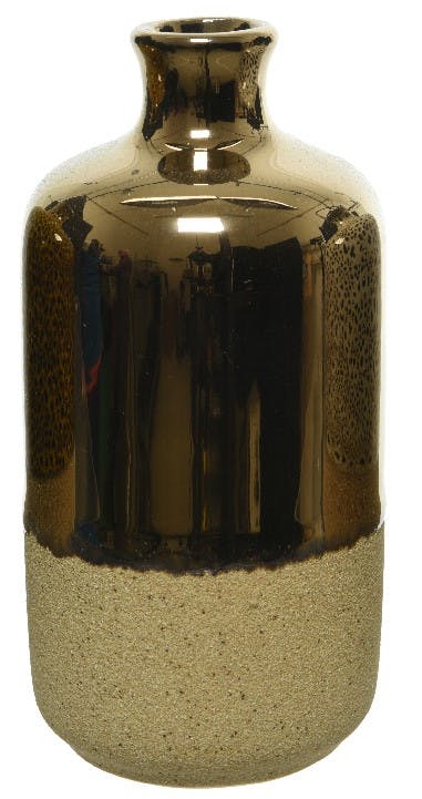 Vase 13 cm grès couleur bronze