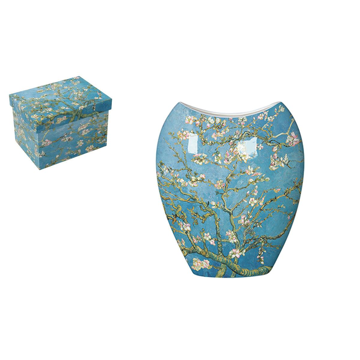 Vase bleu Amandier en fleurs Van Gogh H25 cm