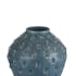Vase boule en relief, terre cuite bleue - D29 H31cm
