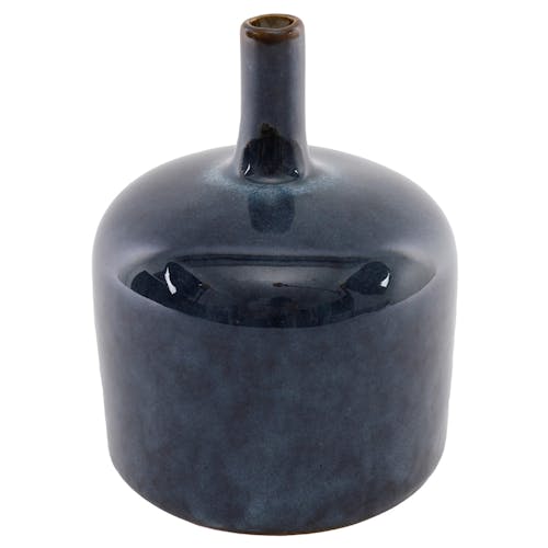 Vase bouteille bleu 16 cm