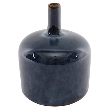  Vase bouteille bleu 16 cm