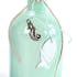 Vase bouteille en verre vert bleu turquoise avec décor de la mer suspendu D6xH13cm
