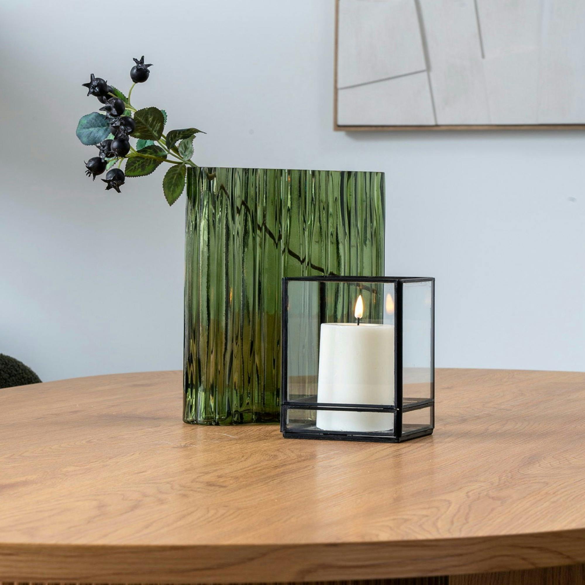 Vase décoratif organique, vert