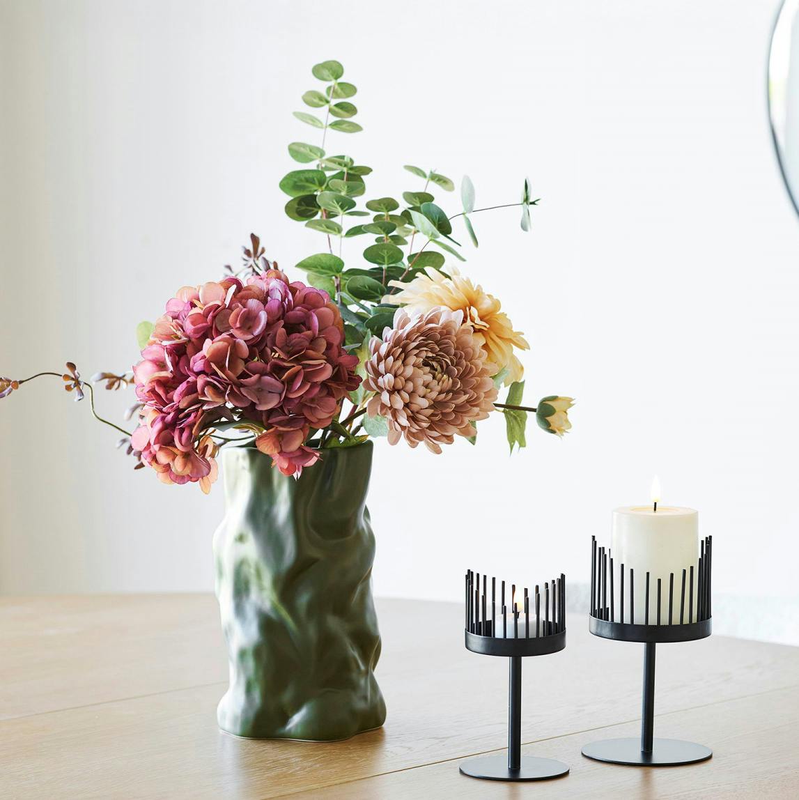 Vase design organique vert en céramique