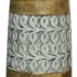 Vase en bois de mangue et émail gris-vert H45cm