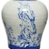Vase en céramique blanche aquarelle bleue