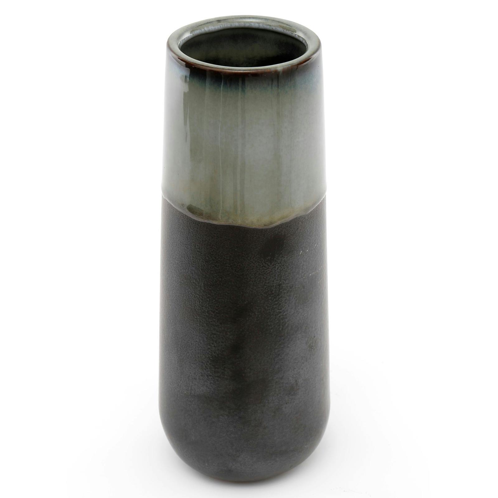 Vase en grès gris bicolore 22 cm