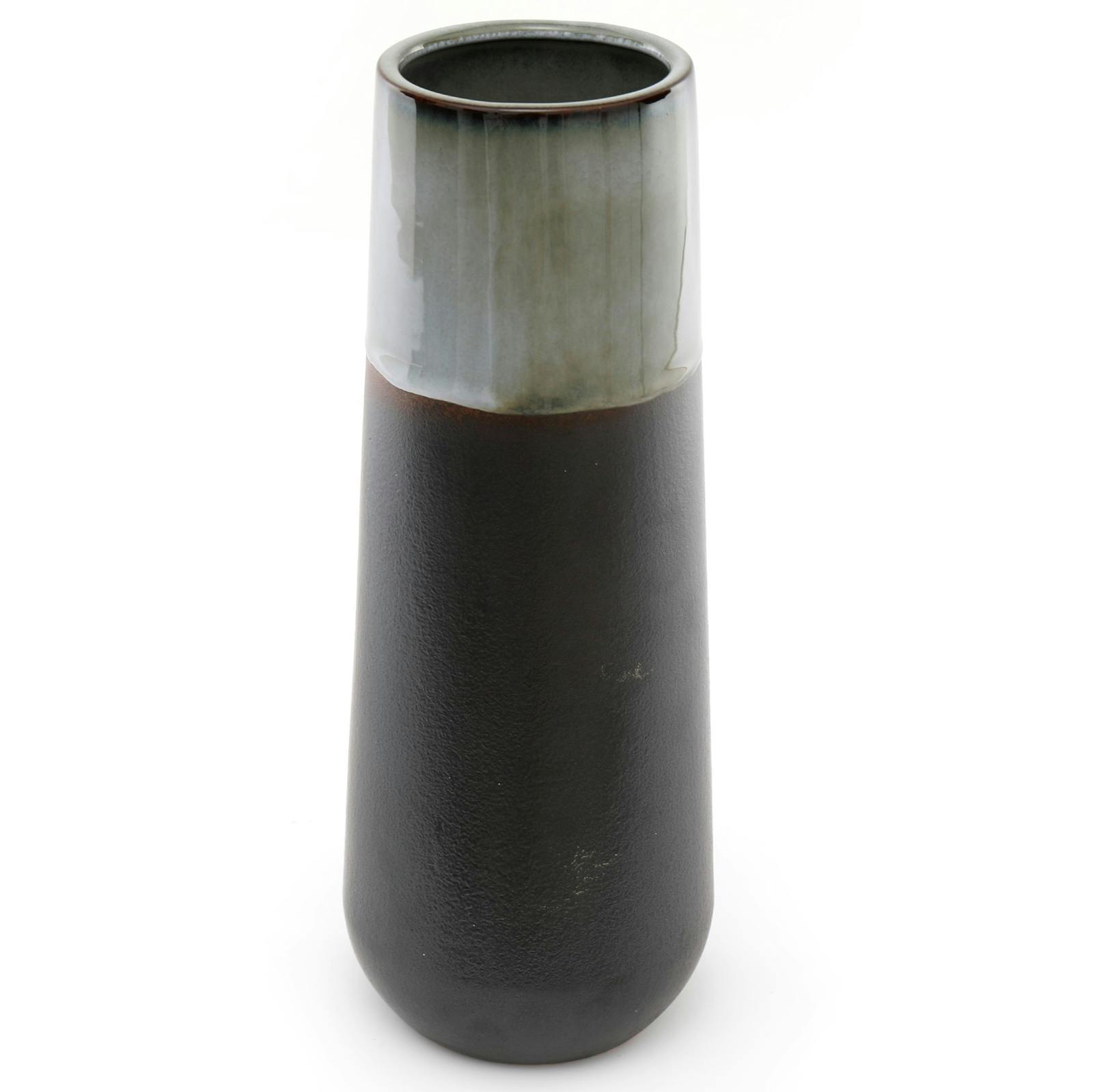 Vase en grès gris bicolore 32 cm