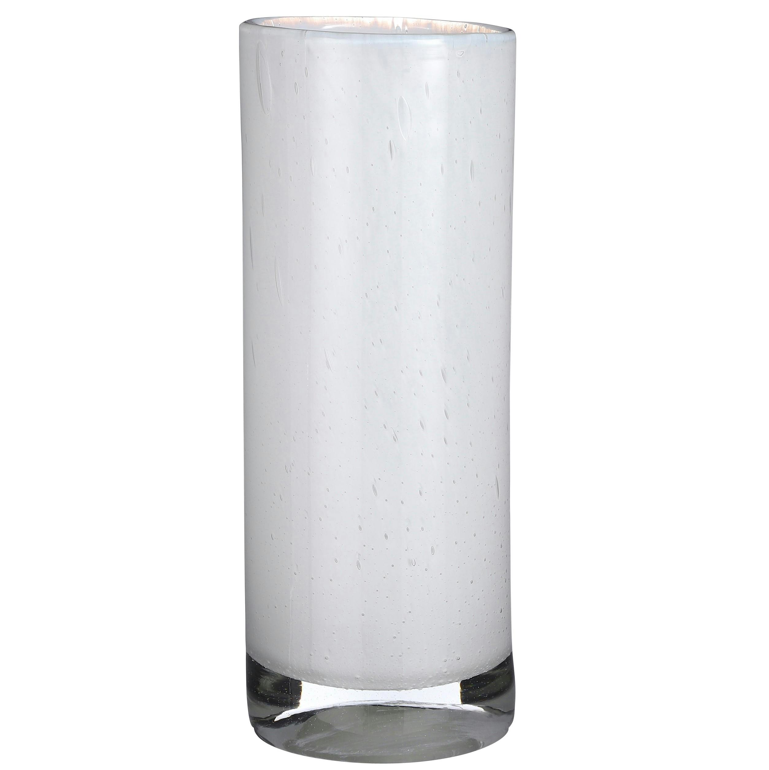 Vase en verre blanc forme cylindre 31 cm