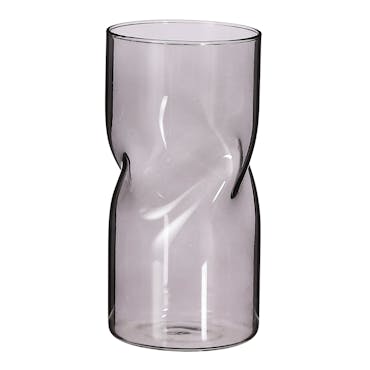  Vase en verre gris déformé 18 cm