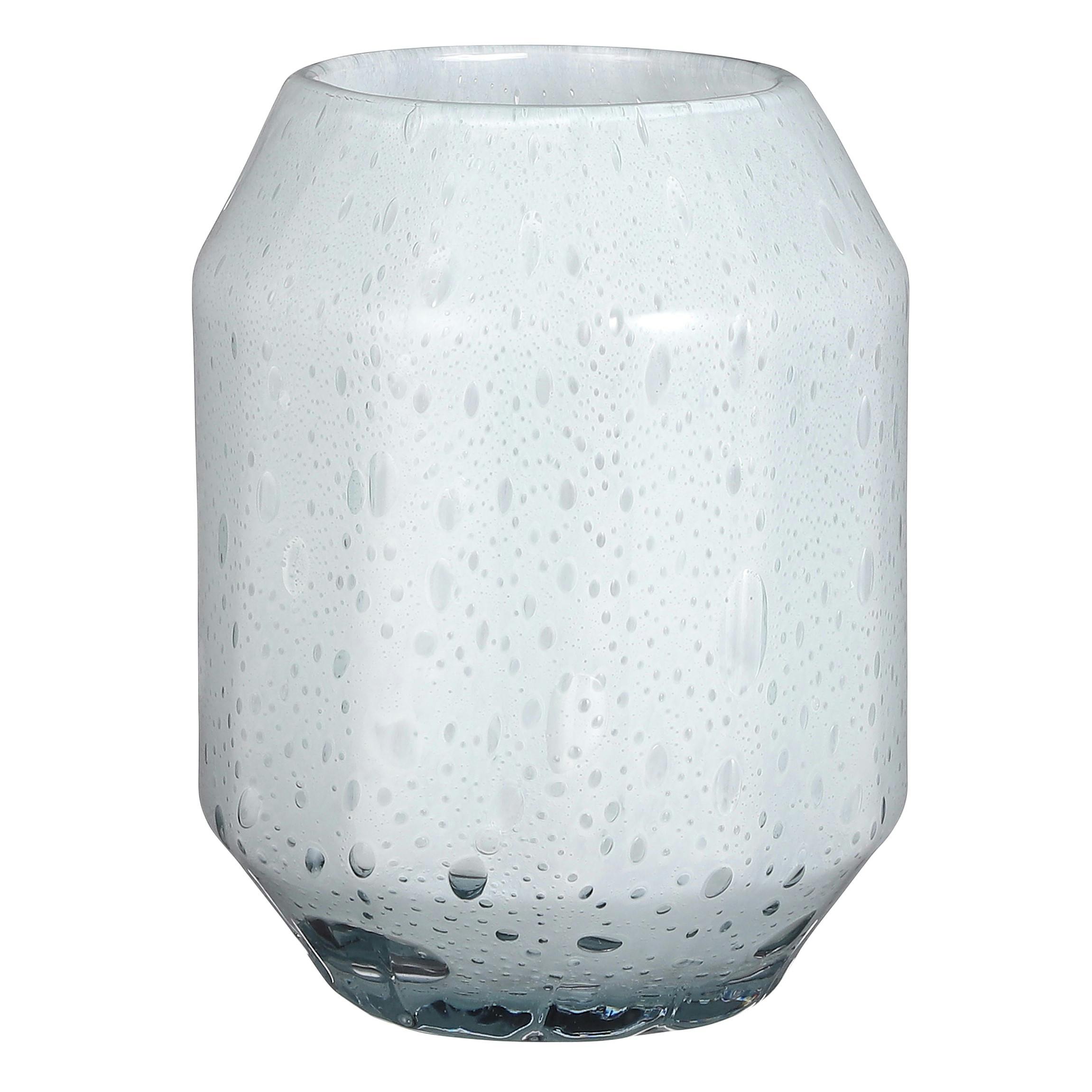 Vase en verre recyclé blanc crème 20 cm