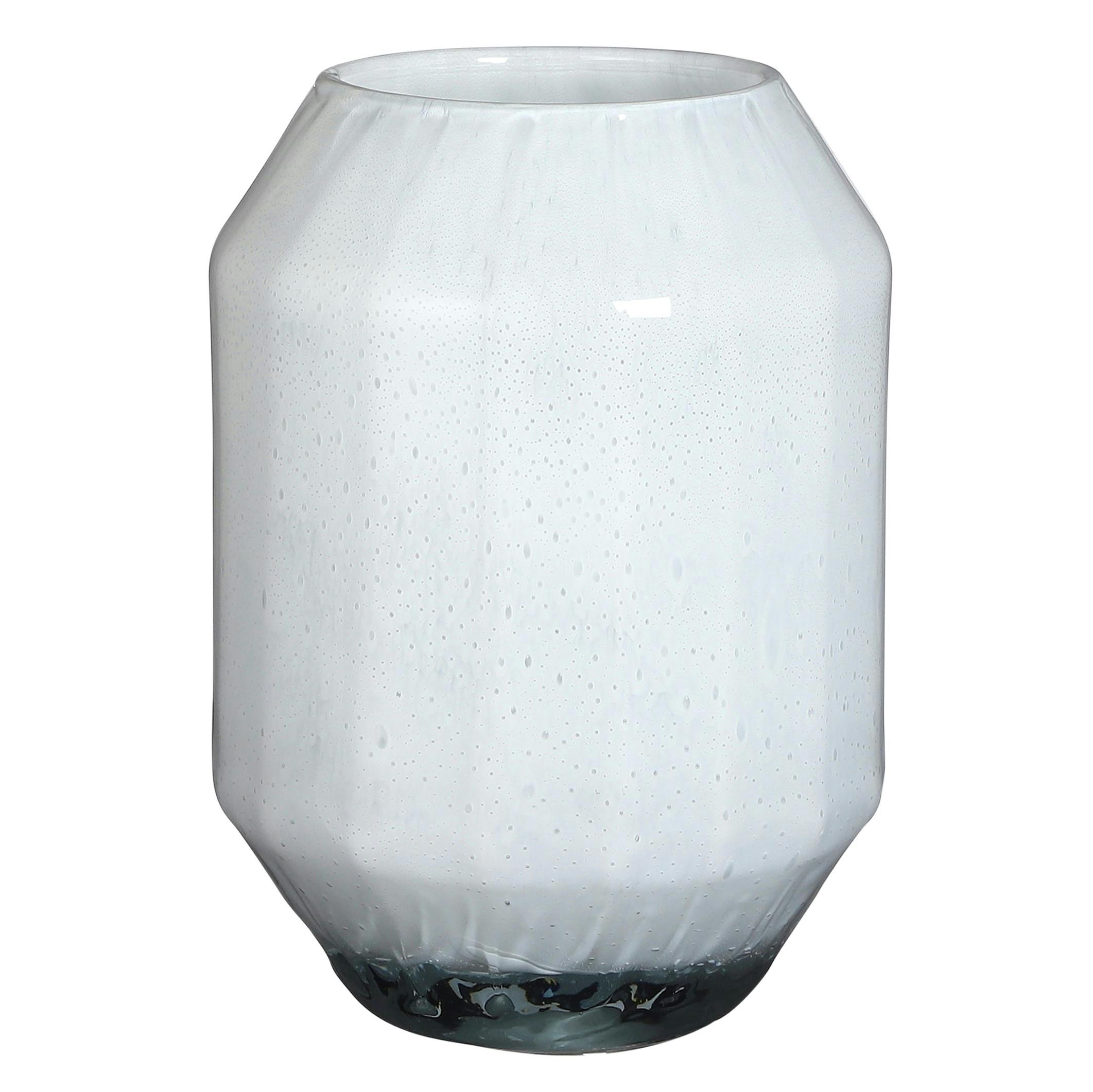 Vase en verre recyclé blanc crème 30 cm