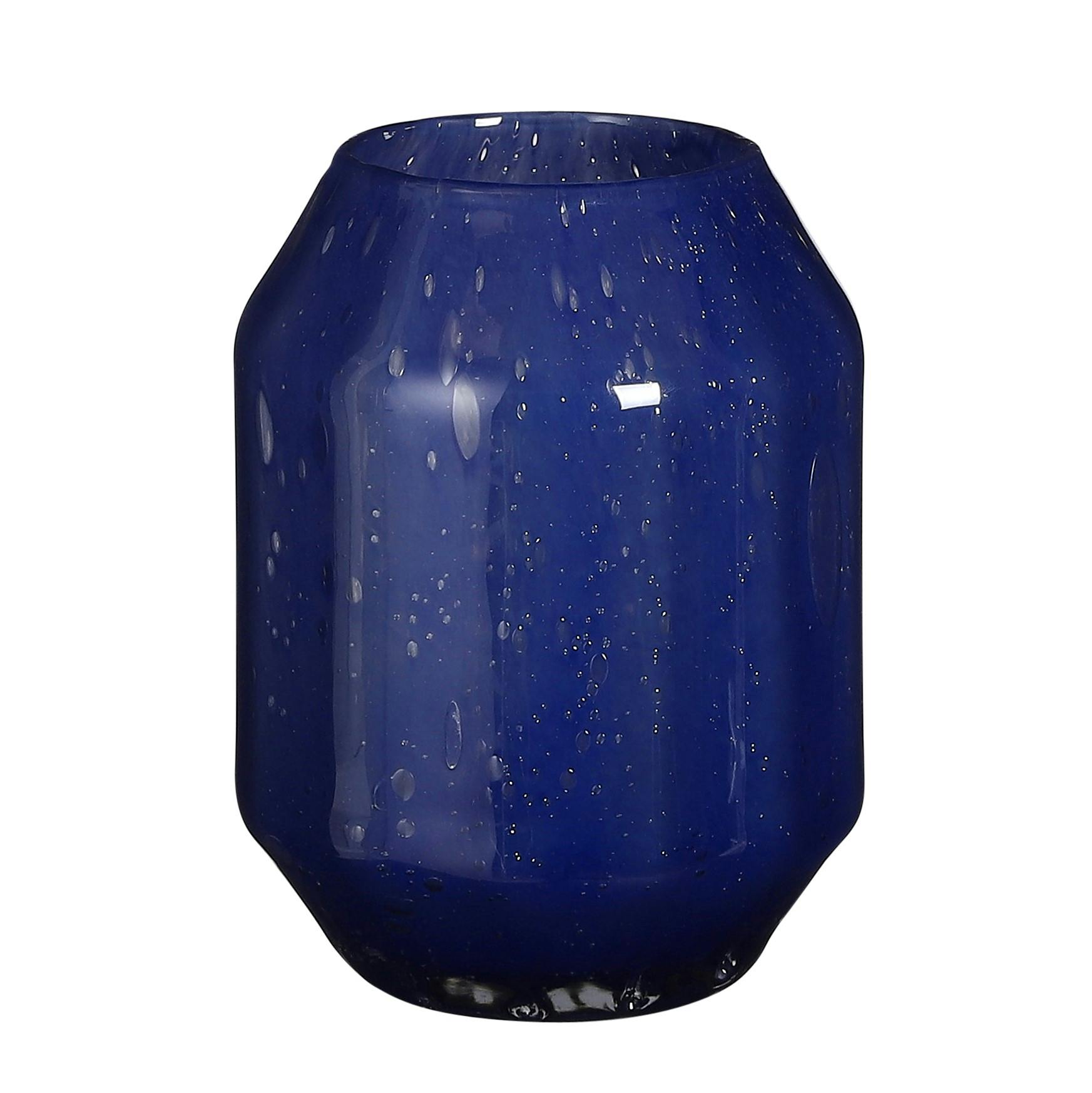Vase en verre recyclé bleu 20 cm