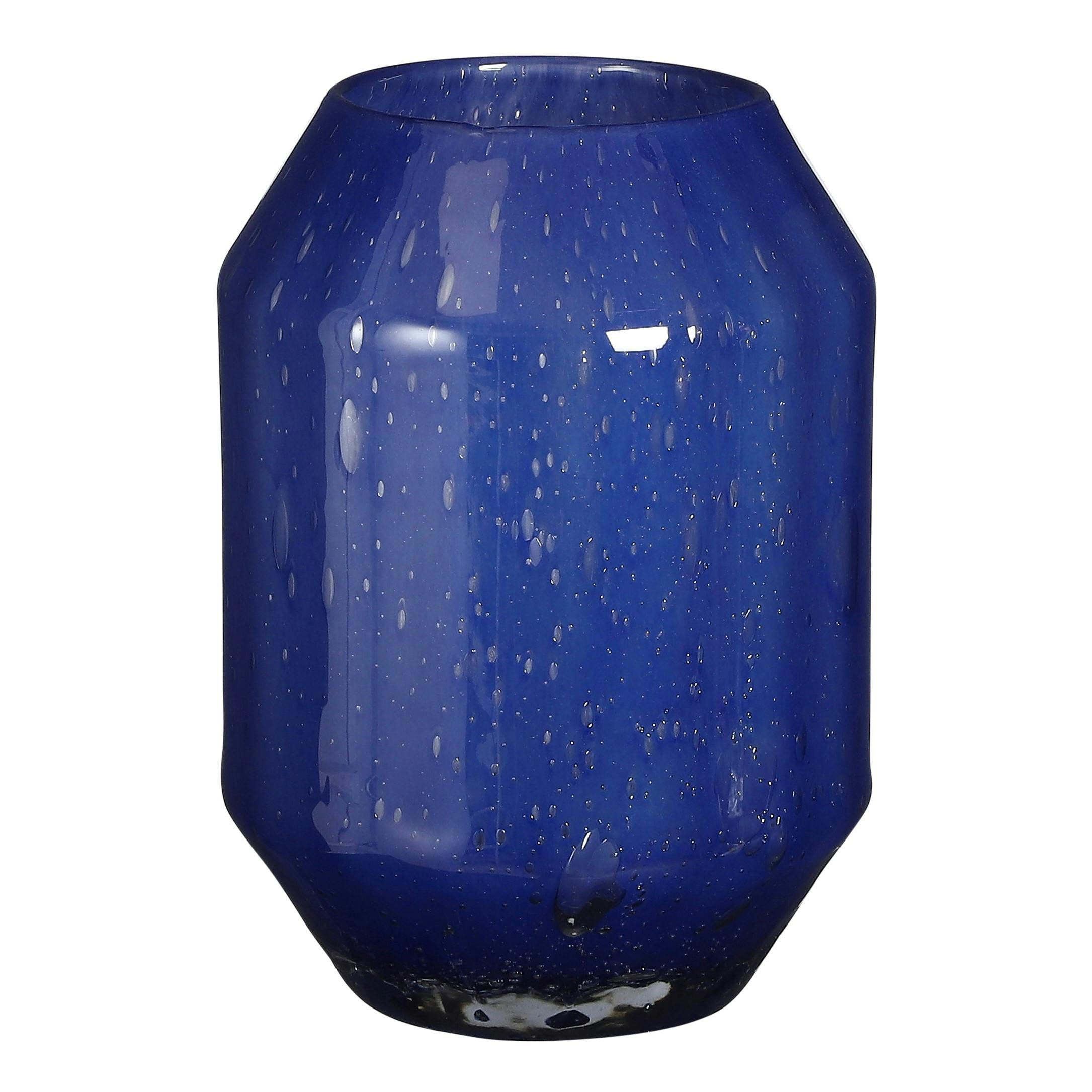 Vase en verre recyclé bleu 30 cm