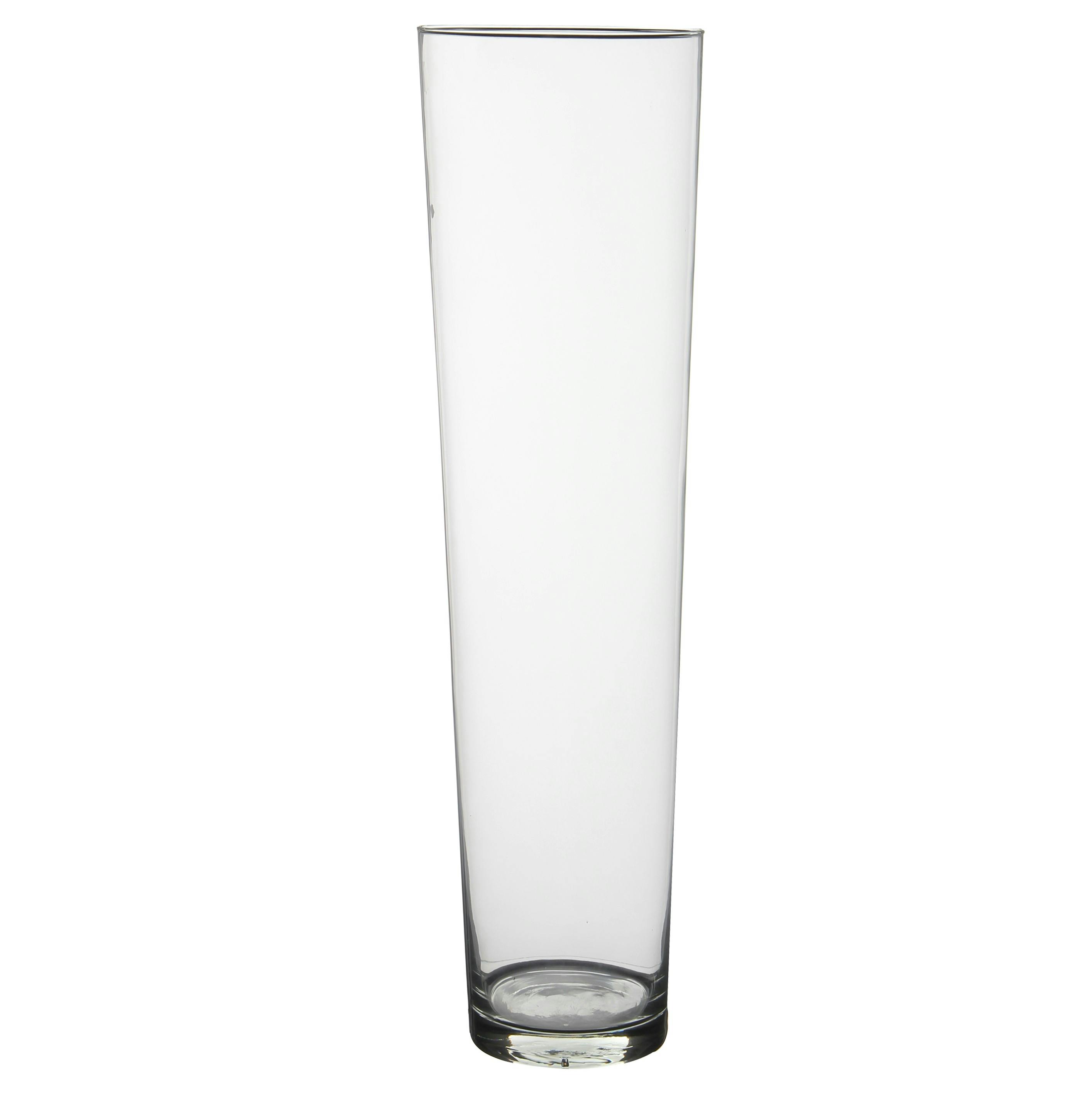 Vase en verre transparent conique 70 cm