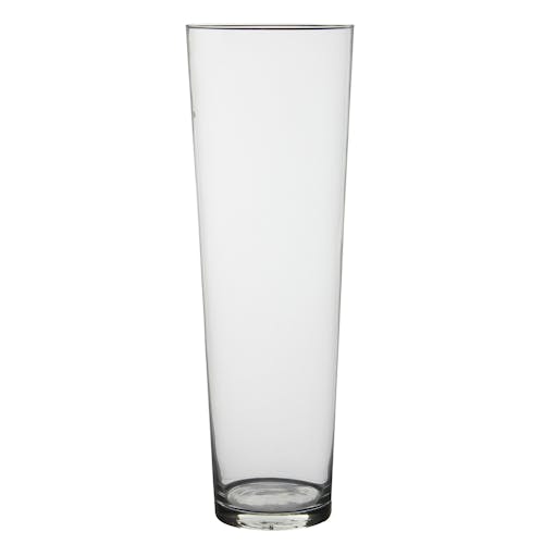 Vase en verre transparent forme cône 30 cm