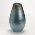 Vase forme obus verre bleu moiré aspect brillant D19 H33cm