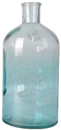 Vase goutte en verre recyclé bleu clair H22cm