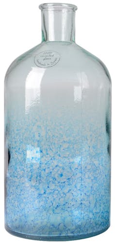 Vase goutte en verre recyclé bleu foncé H22cm
