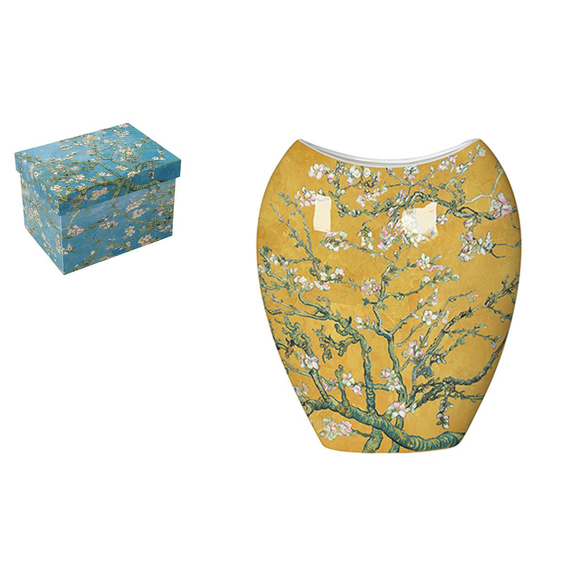 Vase jaune Amandier en fleurs Van Gogh H25 cm