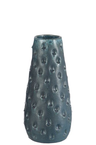 Vase rugueux, terre cuite bleue - D16 H40cm