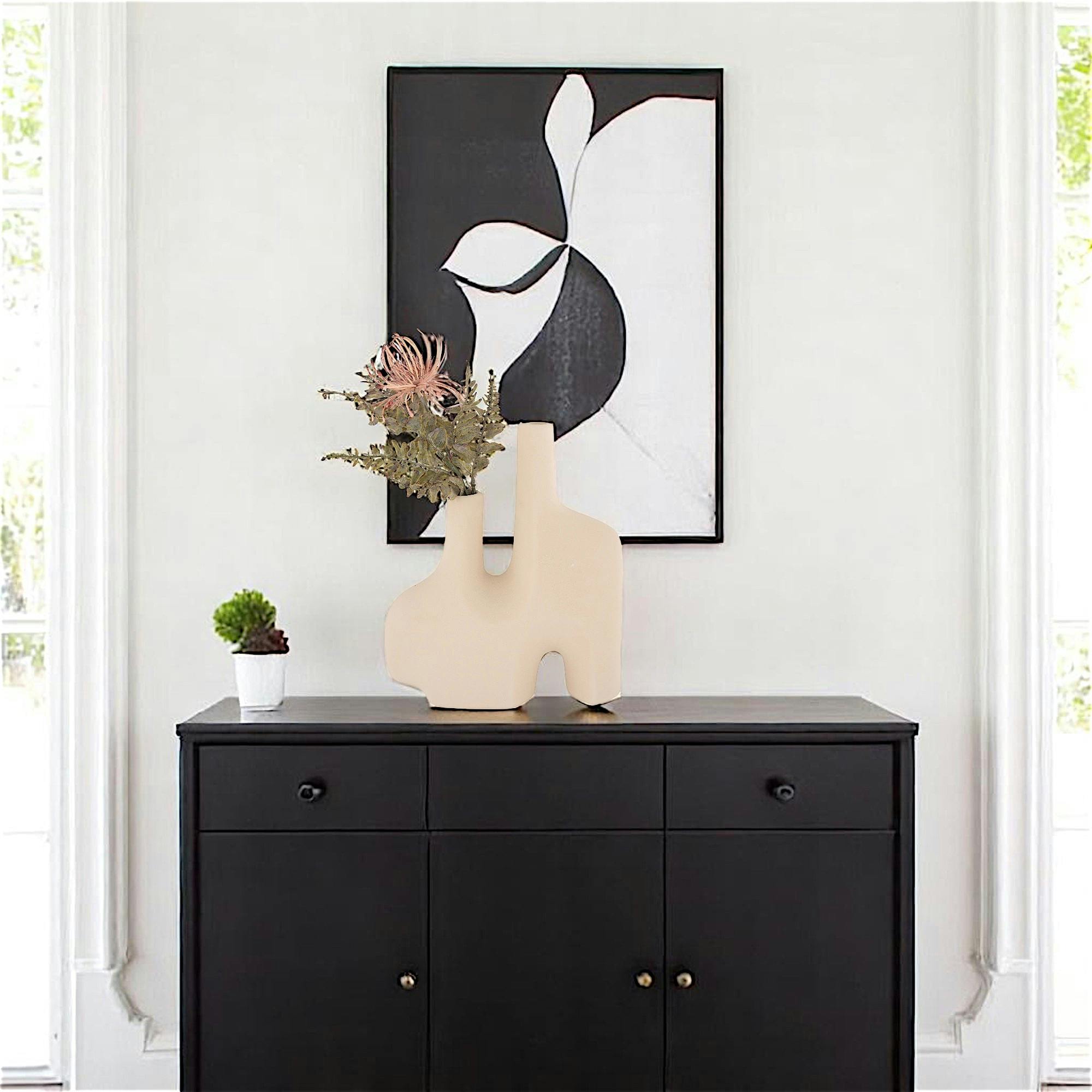 Vase soliflore design, couleur sable