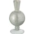 Vase soliflore sur pied forme boule en verre blanc nacré  9X9X16cm