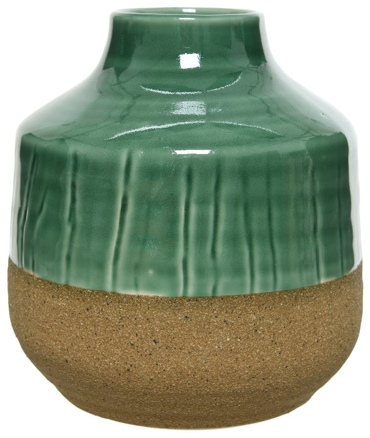 Vase vert en porcelaine H13,5cm