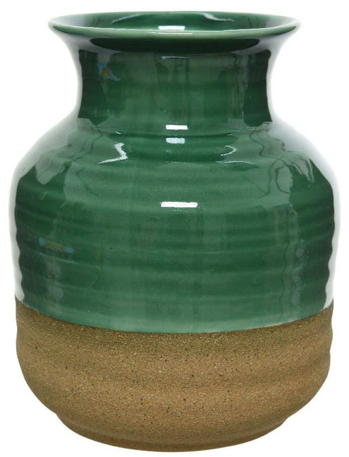Vase vert en porcelaine H17,5cm