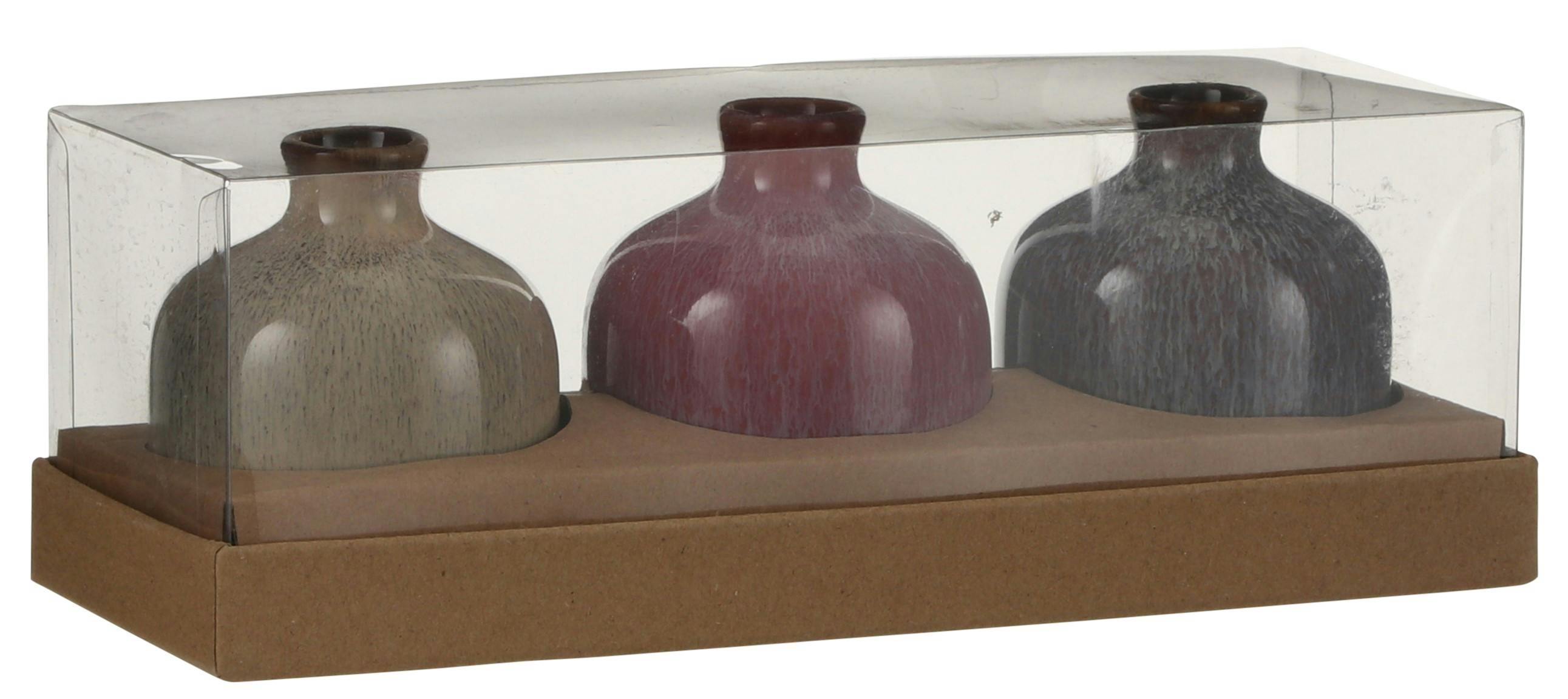 Vases soliflore céramique H 8 cm (lot de 3)