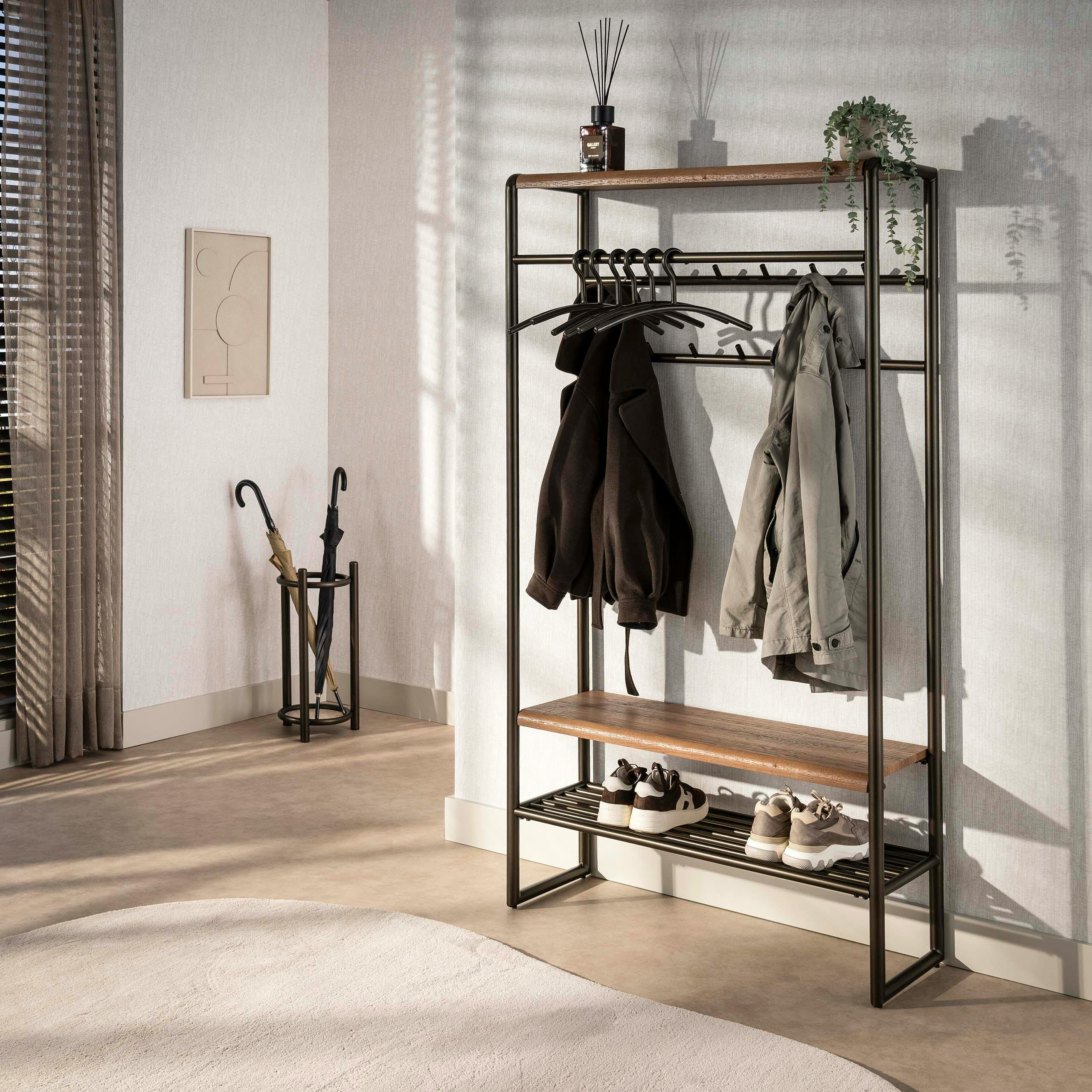 Vestiaire d'entrée vintage finition bronze 11 crochets HELSINKI
