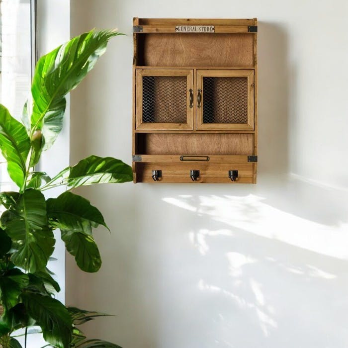 Vestiaire mural vintage 3 crochets 2 portes LAMPHUN