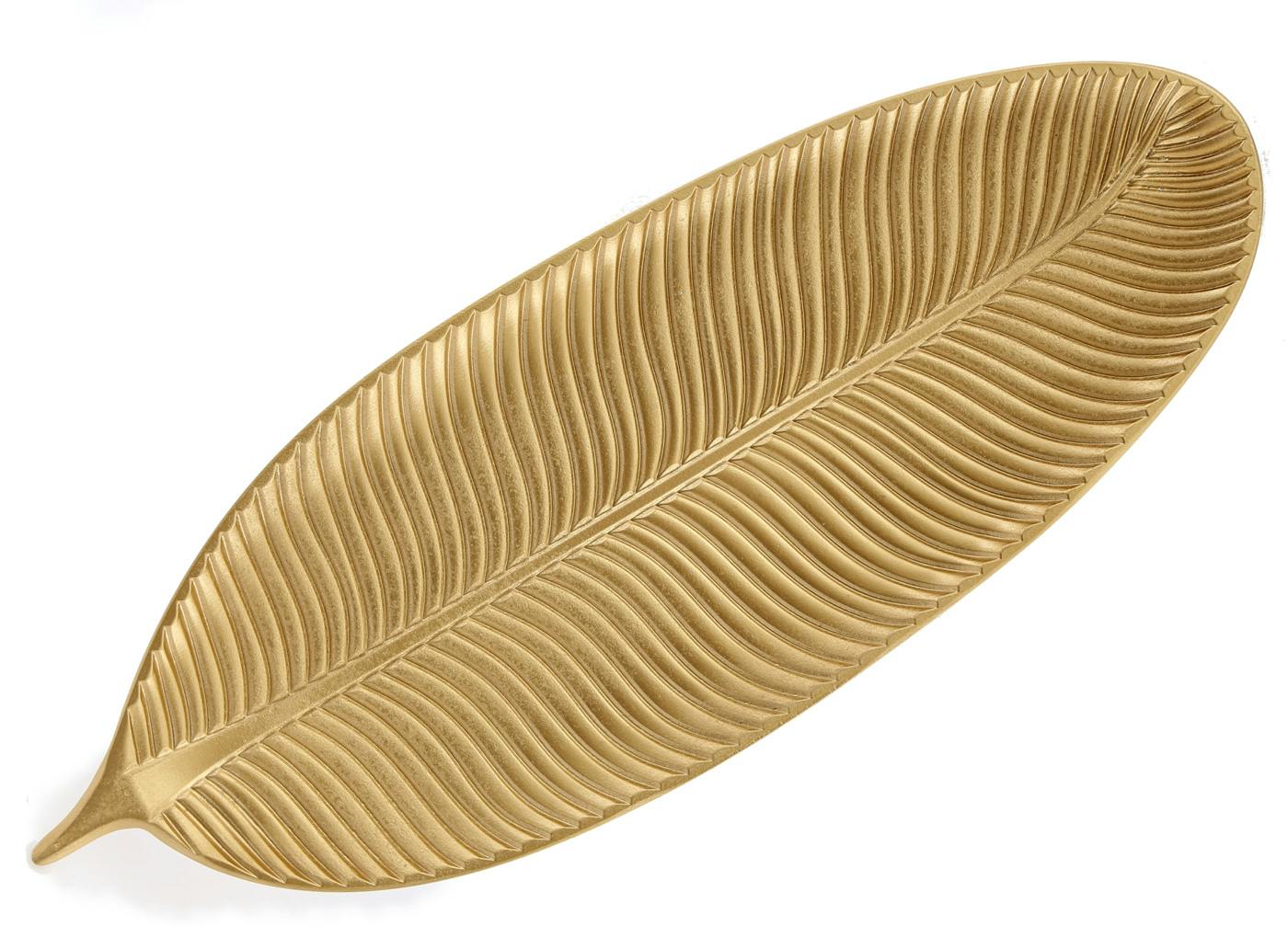 Vide-poches doré forme feuille