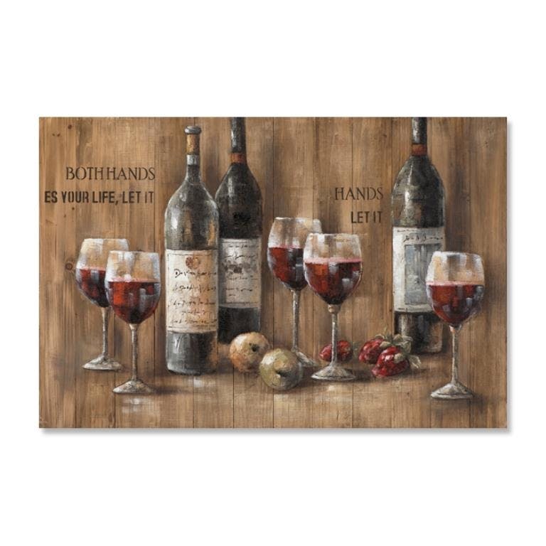 VIN 80x120 Peinture sur bois acrylique Noir et Rouge