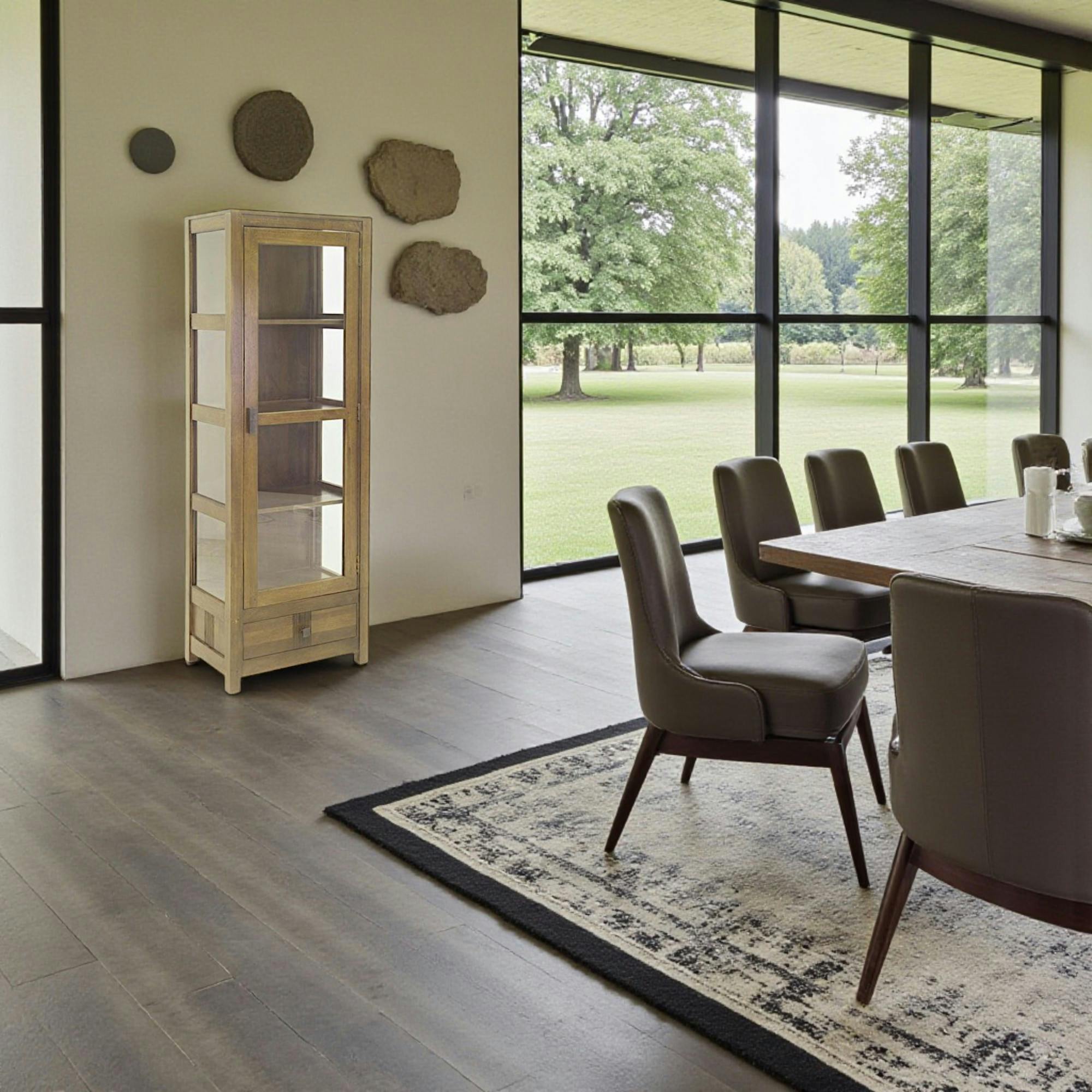 Vitrine bibliothèque hévéa  massif 60x170cm GALA