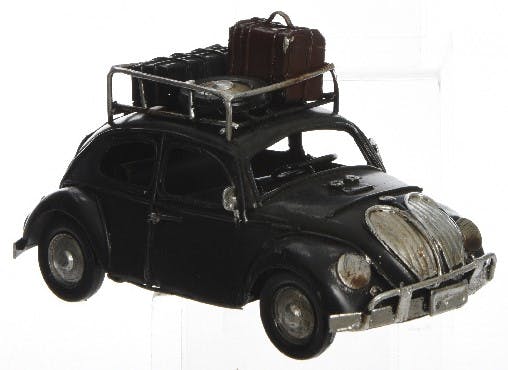 Voiture déco vintage F500 métal noir 15cm