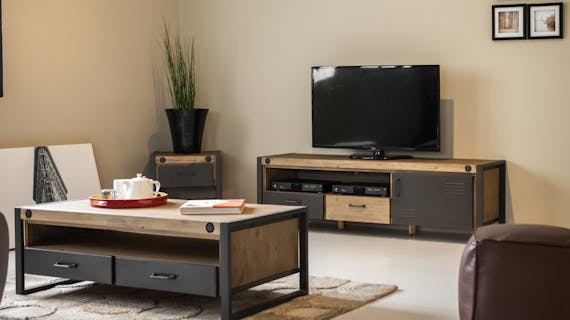 Meubles TV en bois recyclé : en teck recyclé, en hévéa recyclé...