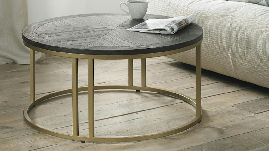 Table Basse Ronde Bois et Métal | Tables Basses Ronde Industrielle ...