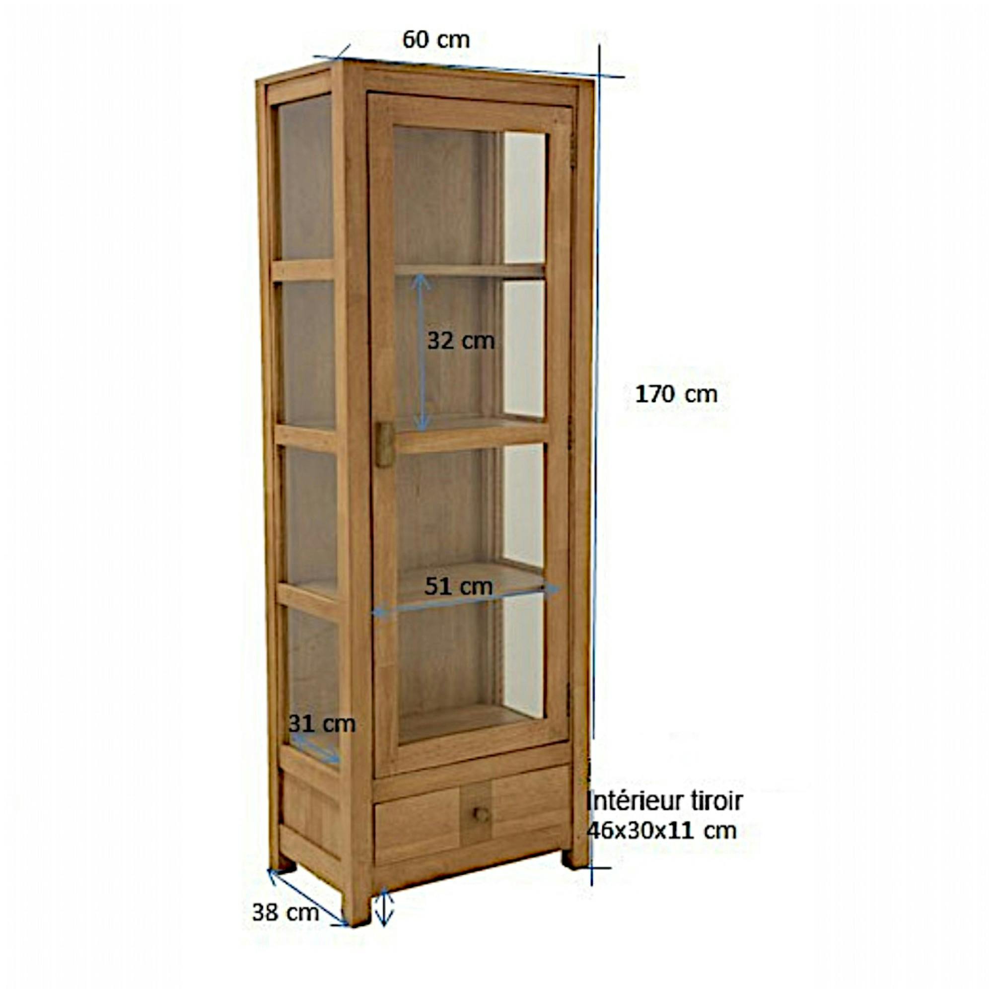 Bibliothèque Bois Massif – Partie Haute Vitrée – 238 Cm X 160 Cm